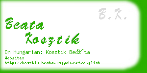 beata kosztik business card